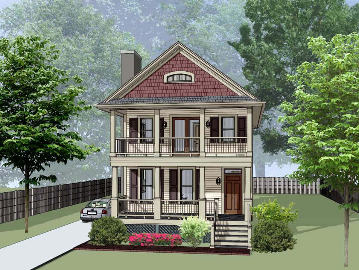Colonial, Country, Southern House Plan 75570 with 3 Beds, 3 Baths Elevation
