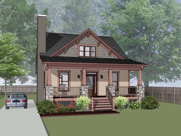 Bungalow, Cottage, Craftsman House Plan 75576 with 3 Beds, 3 Baths Elevation