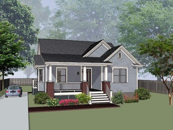 Bungalow, Cottage, Craftsman, Narrow Lot, One-Story, Traditional House Plan 75584 with 3 Beds, 2 Baths Elevation
