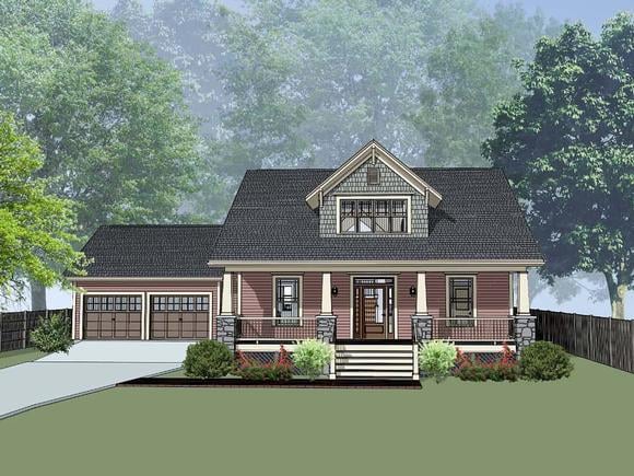 Bungalow, Cottage, Craftsman House Plan 75591 with 3 Beds, 3 Baths, 2 Car Garage Elevation