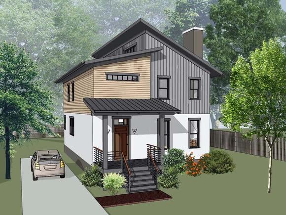 Contemporary, Modern House Plan 75598 with 3 Beds, 3 Baths Elevation