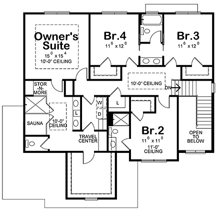 House Plan 75708 - Traditional Style with 2738 Sq Ft, 4 Bed, 2 Ba