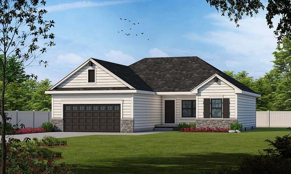 Craftsman, Traditional House Plan 75716 with 3 Beds, 2 Baths, 2 Car Garage Elevation