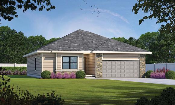 Traditional House Plan 75722 with 3 Beds, 2 Baths, 2 Car Garage Elevation