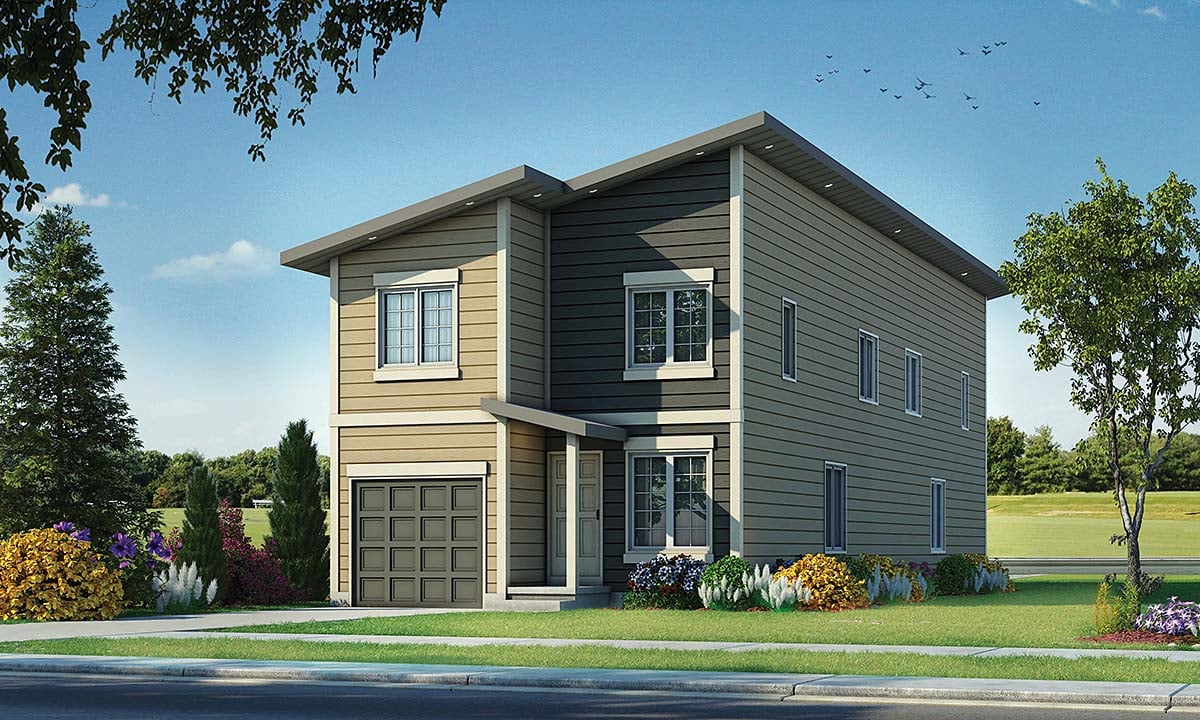 Contemporary Multi-Family Plan 75732 with 3 Beds, 3 Baths, 1 Car Garage Elevation