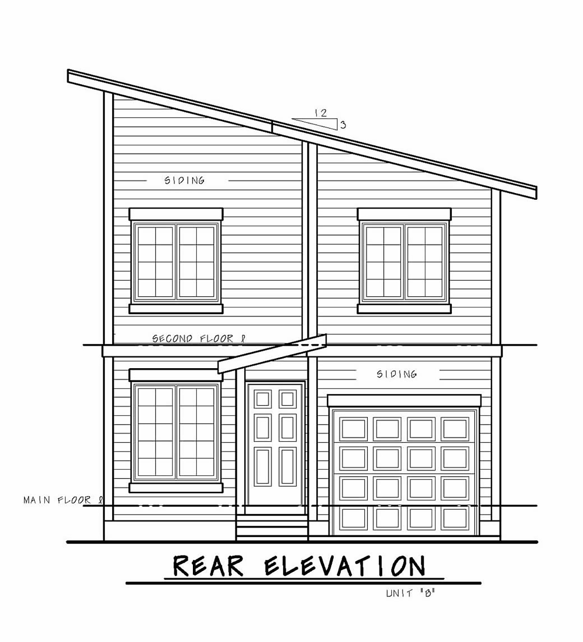 Contemporary Multi-Family Plan 75732 with 3 Beds, 3 Baths, 1 Car Garage Rear Elevation