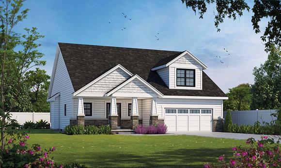 Bungalow, Cottage, Country, Craftsman House Plan 75742 with 3 Beds, 3 Baths, 2 Car Garage Elevation