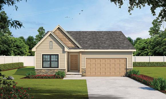 Traditional House Plan 75748 with 2 Beds, 2 Baths Elevation