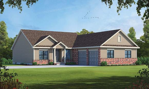 Traditional House Plan 75752 with 3 Beds, 2 Baths, 2 Car Garage Elevation