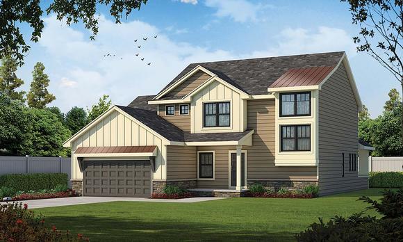Traditional House Plan 75754 with 4 Beds, 3 Baths, 3 Car Garage Elevation