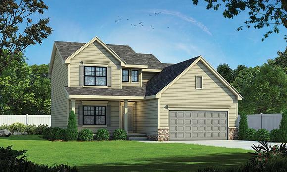Traditional House Plan 75756 with 3 Beds, 3 Baths, 2 Car Garage Elevation
