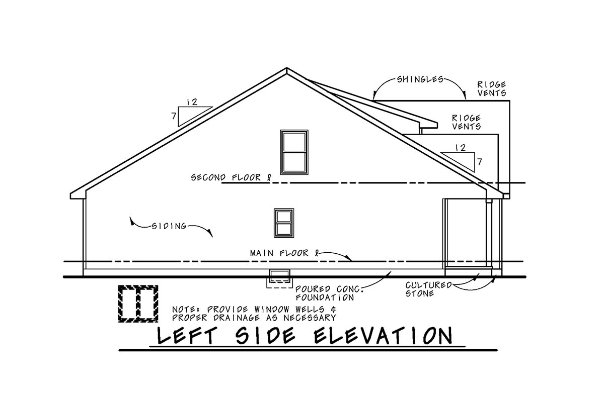Craftsman Plan with 1989 Sq. Ft., 4 Bedrooms, 4 Bathrooms, 2 Car Garage Picture 3