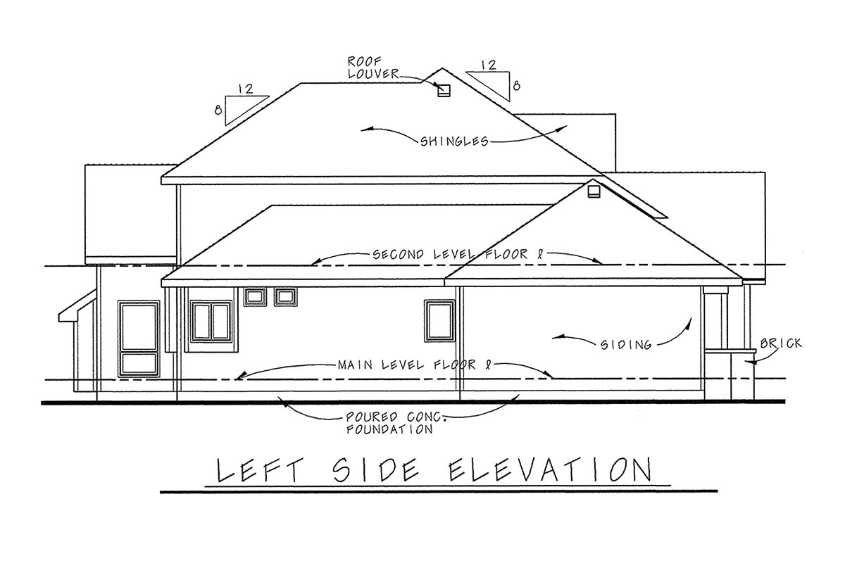 Craftsman Plan with 2690 Sq. Ft., 4 Bedrooms, 3 Bathrooms, 3 Car Garage Picture 3