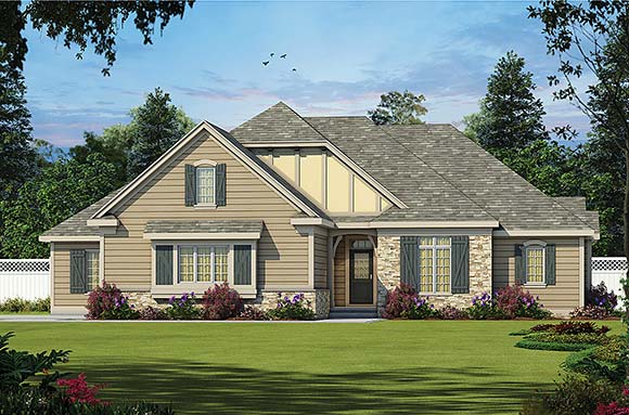 French Country House Plan 75765 with 3 Beds, 4 Baths, 2 Car Garage Elevation