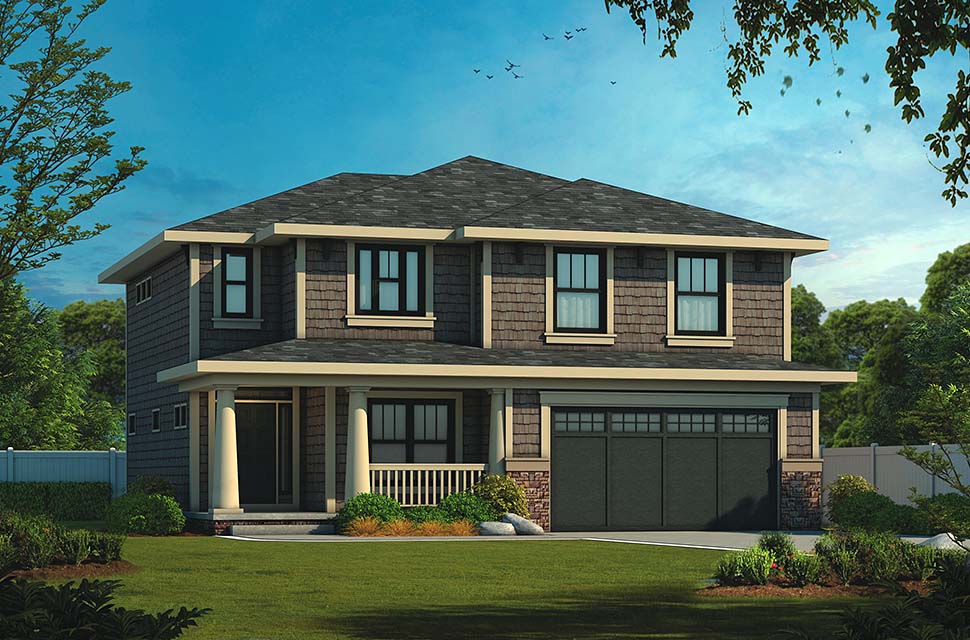 Craftsman, Traditional Plan with 2321 Sq. Ft., 4 Bedrooms, 3 Bathrooms, 2 Car Garage Picture 4
