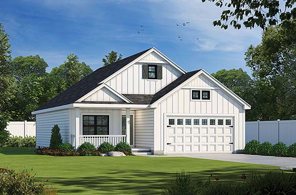 Farmhouse, Traditional House Plan 75769 with 2 Beds, 2 Baths, 2 Car Garage Elevation