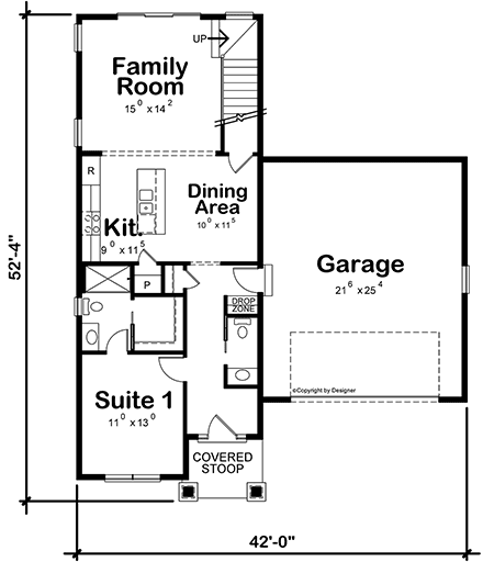 Craftsman House Plan 75791 with 4 Beds, 4 Baths, 2 Car Garage First Level Plan