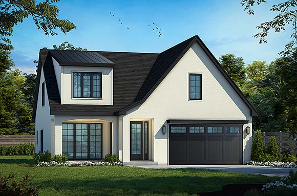 Modern House Plan 75794 with 4 Beds, 3 Baths, 2 Car Garage Elevation