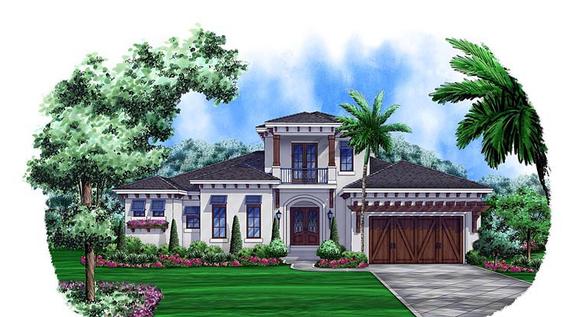 Mediterranean House Plan 75903 with 4 Beds, 4 Baths, 2 Car Garage Elevation