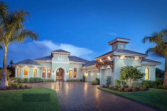 Mediterranean House Plan 75909 with 4 Beds, 5 Baths, 3 Car Garage Elevation