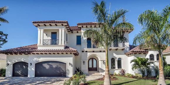Mediterranean House Plan 75920 with 4 Beds, 5 Baths, 3 Car Garage Elevation
