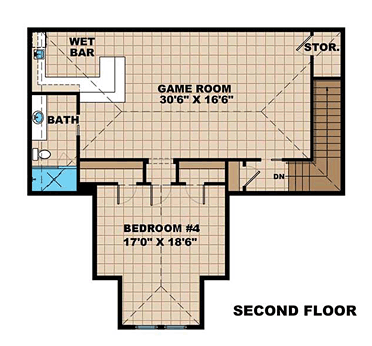 Florida, Mediterranean House Plan 75926 with 4 Beds, 5 Baths, 3 Car Garage Second Level Plan