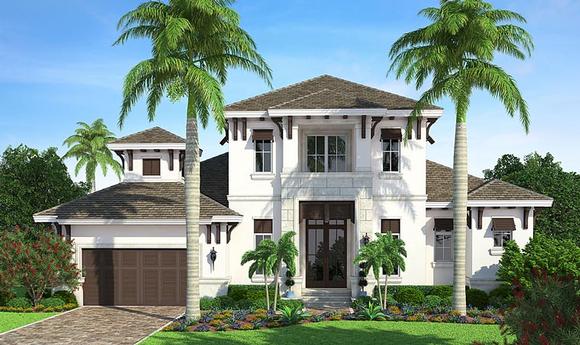 Florida, Mediterranean House Plan 75931 with 4 Beds, 4 Baths, 2 Car Garage Elevation
