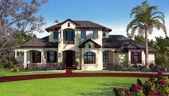 Florida, Mediterranean House Plan 75938 with 5 Beds, 6 Baths, 3 Car Garage Elevation