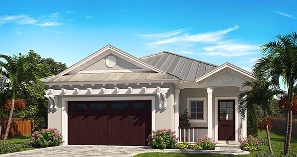 Coastal, Cottage, Craftsman, Florida House Plan 75991 with 3 Beds, 2 Baths, 2 Car Garage Elevation