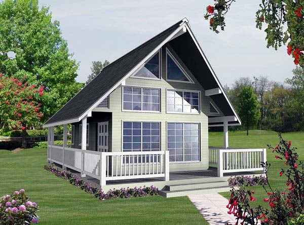 Contemporary, Narrow Lot Plan with 582 Sq. Ft., 1 Bedrooms, 1 Bathrooms Elevation