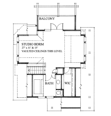 Contemporary, Craftsman House Plan 76010 with 2 Beds, 2 Baths Second Level Plan