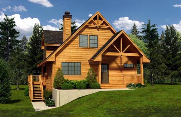Cabin, Cottage House Plan 76016 with 3 Beds, 2 Baths Elevation