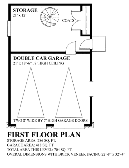 2 Car Garage Plan 76030 First Level Plan
