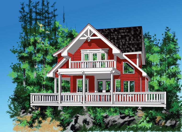 Cabin, Cottage House Plan 76036 with 4 Beds, 3 Baths Elevation