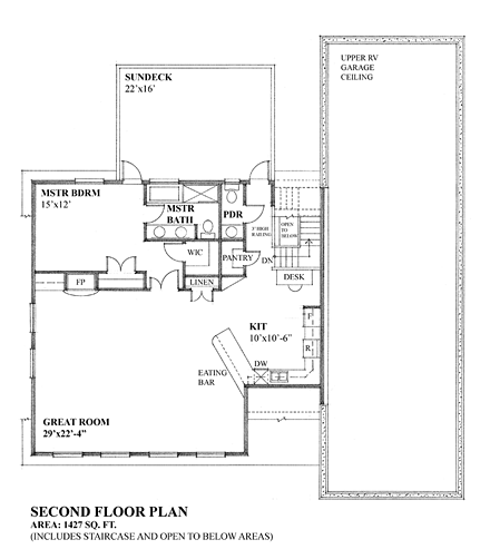 Craftsman, Traditional 4 Car Garage Apartment Plan 76039 with 1 Beds, 3 Baths, RV Storage Second Level Plan