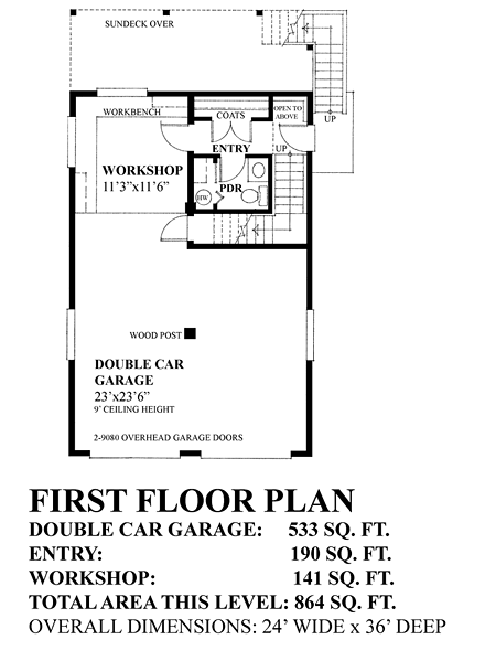 Traditional 2 Car Garage Plan 76049 First Level Plan