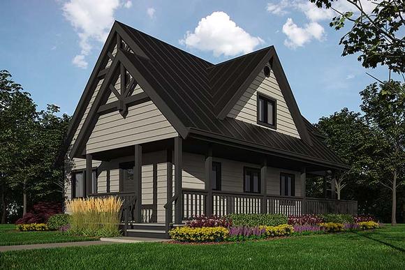 Cottage, Country House Plan 76058 with 3 Beds, 2 Baths Elevation