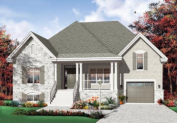 Traditional House Plan 76114 with 2 Beds, 1 Baths, 1 Car Garage Elevation