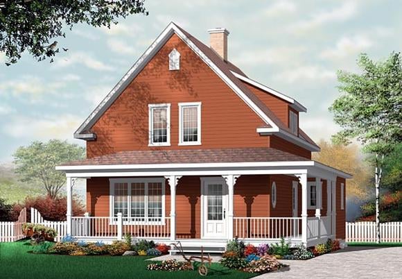 Country, Farmhouse House Plan 76122 with 3 Beds, 2 Baths Elevation
