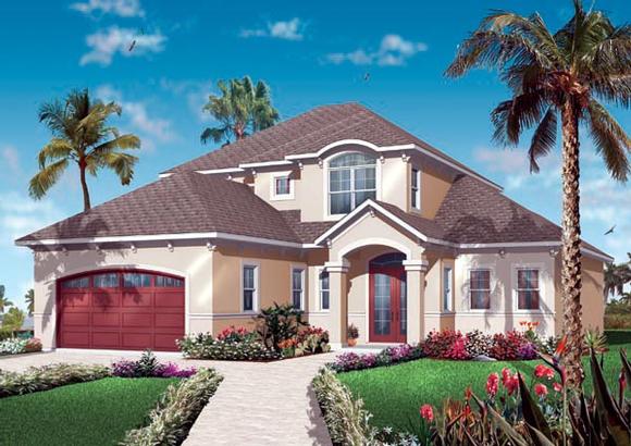 Florida House Plan 76128 with 4 Beds, 4 Baths, 2 Car Garage Elevation