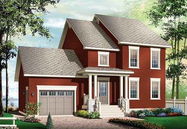 House Plan 76148 - Colonial Style with 1595 Sq Ft, 3 Bed, 2 Bath