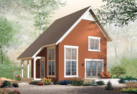 Cabin, Traditional House Plan 76149 with 2 Beds, 2 Baths Elevation