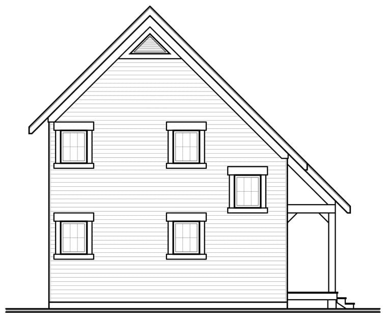 Cabin, Traditional House Plan 76149 with 2 Beds, 2 Baths Rear Elevation