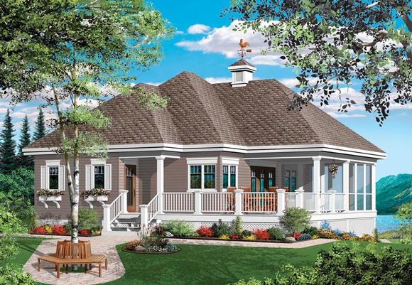 Traditional House Plan 76152 with 1 Beds, 1 Baths Elevation