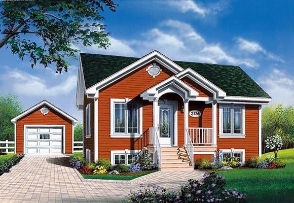 Traditional House Plan 76155 with 2 Beds, 1 Baths Elevation
