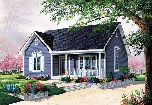Ranch, Traditional House Plan 76157 with 2 Beds, 1 Baths Elevation