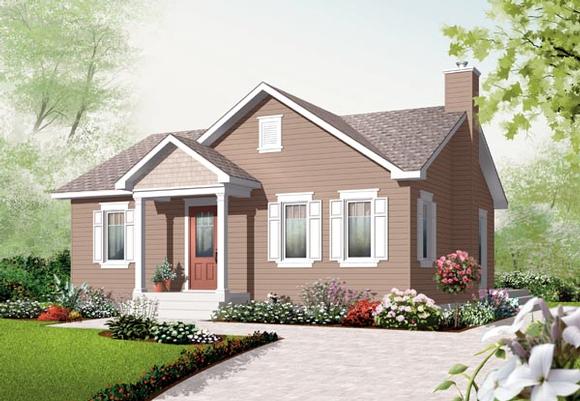 Bungalow House Plan 76181 with 2 Beds, 1 Baths Elevation