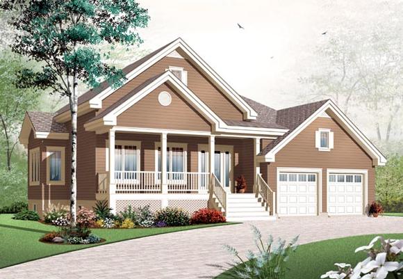 Country House Plan 76198 with 2 Beds, 1 Baths, 2 Car Garage Elevation
