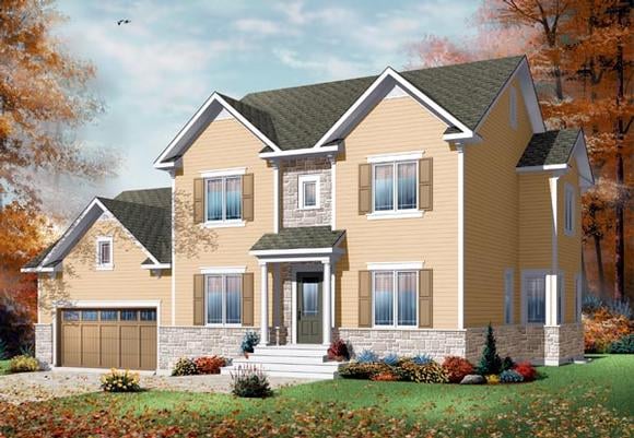 European, Traditional House Plan 76210 with 4 Beds, 3 Baths, 2 Car Garage Elevation