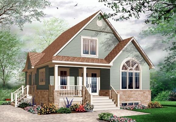 Country, Craftsman House Plan 76214 with 3 Beds, 2 Baths Elevation